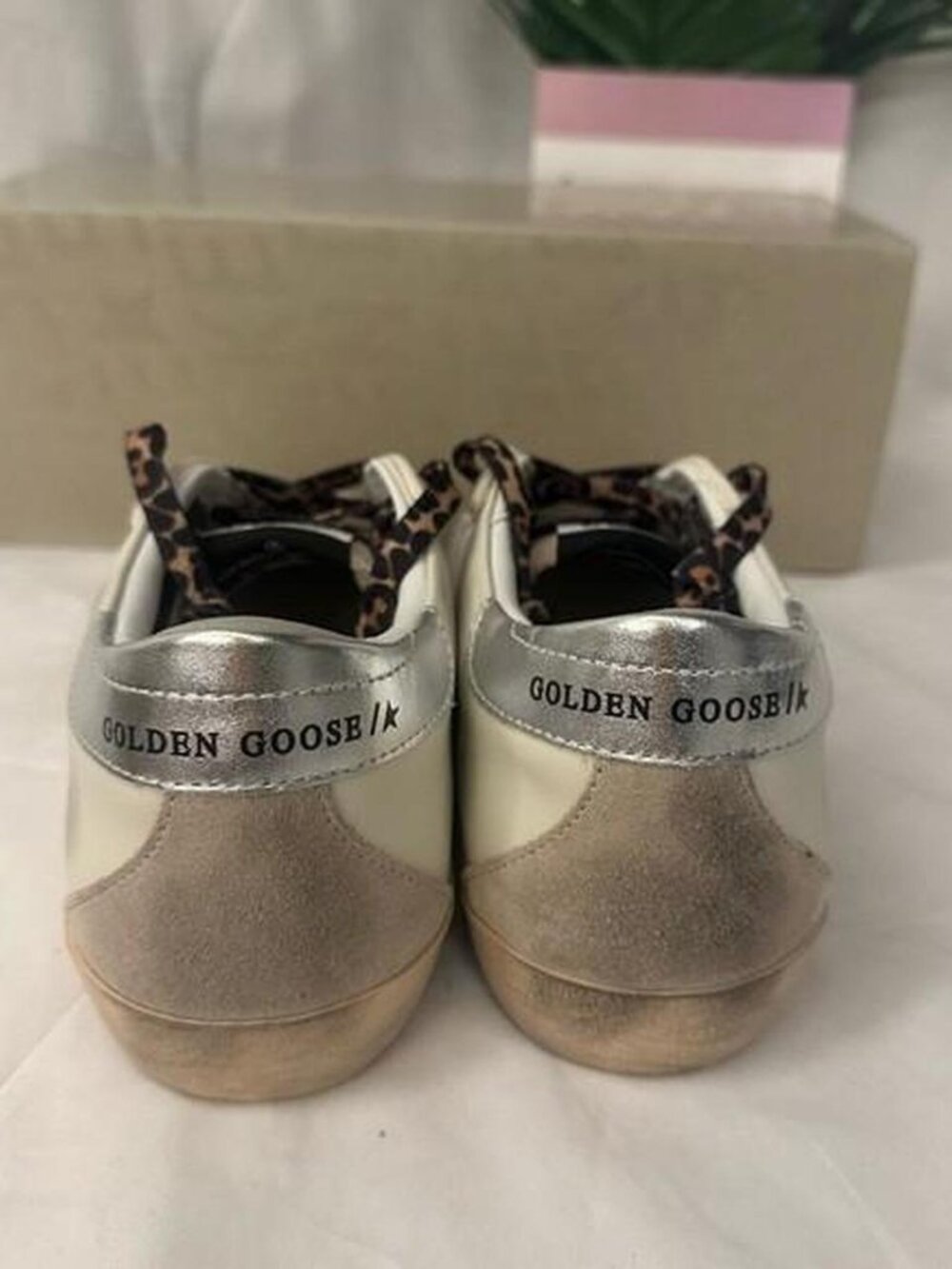 Golden Goose Sneakers with Glitter Red Star and Silver Accents - Picture 3 of 4